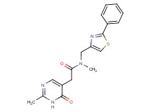 N-methyl-2-(2-methyl-6-oxo-1,6-dihydro-5-pyrimidinyl)-N-[(2-phenyl-1,3-thiazol-4-yl)methyl]acetamide