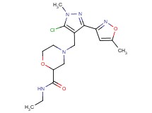 4-{[5-chloro-1-methyl-3-(5-methyl-3-isoxazolyl)-1H-pyrazol-4-yl]methyl}-N-ethyl-2-morpholinecarboxamide
