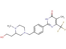 2-(4-{[3-(2-hydroxyethyl)-4-methylpiperazin-1-yl]methyl}phenyl)-5-methyl-6-(trifluoromethyl)pyrimidin-4(3H)-one
