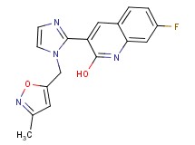 7-fluoro-3-{1-[(3-methyl-5-isoxazolyl)methyl]-1H-imidazol-2-yl}-2-quinolinol
