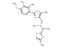N-{[2-(4-methoxy-2,3-dimethylphenyl)-5-methyl-1,3-oxazol-4-yl]methyl}-N-methyl-1-(4-methyl-1,3-thiazol-2-yl)ethanamine