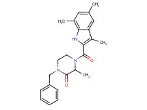 1-benzyl-3-methyl-4-[(3,5,7-trimethyl-1H-indol-2-yl)carbonyl]-2-piperazinone