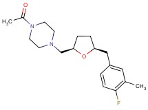 1-acetyl-4-{[(2R*,5S*)-5-(4-fluoro-3-methylbenzyl)tetrahydrofuran-2-yl]methyl}piperazine