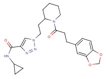 1-(2-{1-[3-(1,3-benzodioxol-5-yl)propanoyl]-2-piperidinyl}ethyl)-N-cyclopropyl-1H-1,2,3-triazole-4-carboxamide