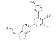 2-amino-4-(1-methyl-1H-pyrazol-4-yl)-6-(1-propyl-1H-1,2,3-benzotriazol-5-yl)nicotinonitrile