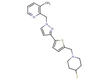 2-[(3-{5-[(4-fluoro-1-piperidinyl)methyl]-2-thienyl}-1H-pyrazol-1-yl)methyl]-3-methylpyridine