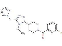 4-[4-ethyl-5-(1H-pyrazol-1-ylmethyl)-4H-1,2,4-triazol-3-yl]-1-(3-fluorobenzoyl)piperidine