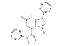 3-methyl-4-(1-phenyl-1H-pyrazol-5-yl)-1-pyridin-2-yl-1,4,5,7-tetrahydro-6H-pyrazolo[3,4-b]pyridin-6-one