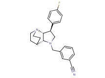 3-{[(2R*,3S*,6R*)-3-(4-fluorophenyl)-1,5-diazatricyclo[5.2.2.0~2,6~]undec-5-yl]methyl}benzonitrile