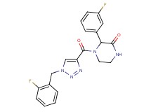 4-{[1-(2-fluorobenzyl)-1H-1,2,3-triazol-4-yl]carbonyl}-3-(3-fluorophenyl)-2-piperazinone