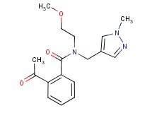 2-acetyl-N-(2-methoxyethyl)-N-[(1-methyl-1H-pyrazol-4-yl)methyl]benzamide