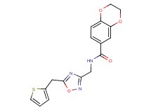 N-{[5-(2-thienylmethyl)-1,2,4-oxadiazol-3-yl]methyl}-2,3-dihydro-1,4-benzodioxine-6-carboxamide
