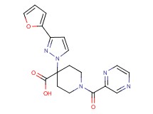 4-[3-(2-furyl)-1H-pyrazol-1-yl]-1-(pyrazin-2-ylcarbonyl)piperidine-4-carboxylic acid