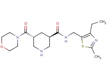 (3R*,5R*)-N-[(4-ethyl-2-methyl-1,3-thiazol-5-yl)methyl]-5-(morpholin-4-ylcarbonyl)piperidine-3-carboxamide