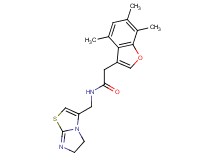 N-(5,6-dihydroimidazo[2,1-b][1,3]thiazol-3-ylmethyl)-2-(4,6,7-trimethyl-1-benzofuran-3-yl)acetamide