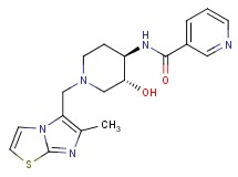 N-{(3R*,4R*)-3-hydroxy-1-[(6-methylimidazo[2,1-b][1,3]thiazol-5-yl)methyl]piperidin-4-yl}nicotinamide