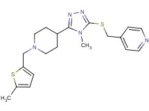 4-{[(4-methyl-5-{1-[(5-methyl-2-thienyl)methyl]-4-piperidinyl}-4H-1,2,4-triazol-3-yl)thio]methyl}pyridine
