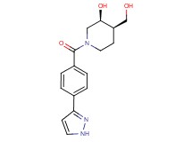 (3S*,4R*)-4-(hydroxymethyl)-1-[4-(1H-pyrazol-3-yl)benzoyl]-3-piperidinol