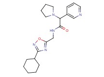 N-[(3-cyclohexyl-1,2,4-oxadiazol-5-yl)methyl]-2-(3-pyridinyl)-2-(1-pyrrolidinyl)acetamide