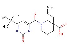 3-allyl-1-[(6-tert-butyl-2-oxo-2,3-dihydro-4-pyrimidinyl)carbonyl]-3-piperidinecarboxylic acid