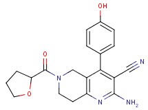 2-amino-4-(4-hydroxyphenyl)-6-(tetrahydrofuran-2-ylcarbonyl)-5,6,7,8-tetrahydro-1,6-naphthyridine-3-carbonitrile