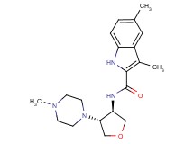 3,5-dimethyl-N-[(3R*,4R*)-4-(4-methyl-1-piperazinyl)tetrahydro-3-furanyl]-1H-indole-2-carboxamide