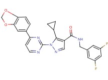 1-[4-(1,3-benzodioxol-5-yl)-2-pyrimidinyl]-5-cyclopropyl-N-(3,5-difluorobenzyl)-1H-pyrazole-4-carboxamide