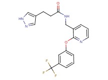3-(1H-pyrazol-4-yl)-N-({2-[3-(trifluoromethyl)phenoxy]-3-pyridinyl}methyl)propanamide