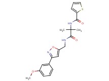 N-[2-({[3-(3-methoxyphenyl)isoxazol-5-yl]methyl}amino)-1,1-dimethyl-2-oxoethyl]thiophene-2-carboxamide