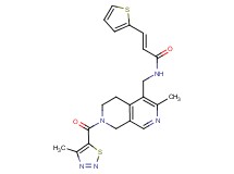 (2E)-N-({3-methyl-7-[(4-methyl-1,2,3-thiadiazol-5-yl)carbonyl]-5,6,7,8-tetrahydro-2,7-naphthyridin-4-yl}methyl)-3-(2-thienyl)acrylamide