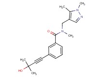 N-[(1,5-dimethyl-1H-pyrazol-4-yl)methyl]-3-(3-hydroxy-3-methylbut-1-yn-1-yl)-N-methylbenzamide