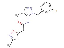 N-[1-(3-fluorobenzyl)-4-methyl-1H-pyrazol-5-yl]-2-(3-methylisoxazol-5-yl)acetamide