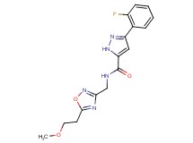 3-(2-fluorophenyl)-N-{[5-(2-methoxyethyl)-1,2,4-oxadiazol-3-yl]methyl}-1H-pyrazole-5-carboxamide