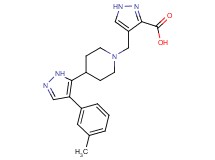 4-({4-[4-(3-methylphenyl)-1H-pyrazol-5-yl]piperidin-1-yl}methyl)-1H-pyrazole-3-carboxylic acid