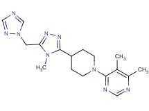 4,5-dimethyl-6-{4-[4-methyl-5-(1H-1,2,4-triazol-1-ylmethyl)-4H-1,2,4-triazol-3-yl]piperidin-1-yl}pyrimidine