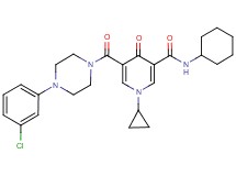 5-{[4-(3-chlorophenyl)-1-piperazinyl]carbonyl}-N-cyclohexyl-1-cyclopropyl-4-oxo-1,4-dihydro-3-pyridinecarboxamide