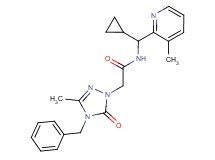 2-(4-benzyl-3-methyl-5-oxo-4,5-dihydro-1H-1,2,4-triazol-1-yl)-N-[cyclopropyl(3-methyl-2-pyridinyl)methyl]acetamide