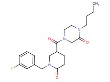 1-butyl-4-{[1-(3-fluorobenzyl)-6-oxo-3-piperidinyl]carbonyl}-2-piperazinone