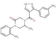 5-methyl-1-(2-methylphenyl)-4-{[3-(3-methylphenyl)-1H-pyrazol-4-yl]carbonyl}-2-piperazinone