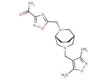 5-({(1S*,5R*)-3-[(3,5-dimethyl-4-isoxazolyl)methyl]-3,6-diazabicyclo[3.2.2]non-6-yl}methyl)-1,2,4-oxadiazole-3-carboxamide