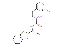 8-fluoro-N-[1-(4,5,6,7-tetrahydro-1,3-benzothiazol-2-yl)ethyl]-2-quinolinecarboxamide
