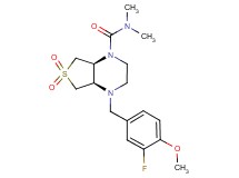 (4aR*,7aS*)-4-(3-fluoro-4-methoxybenzyl)-N,N-dimethylhexahydrothieno[3,4-b]pyrazine-1(2H)-carboxamide 6,6-dioxide