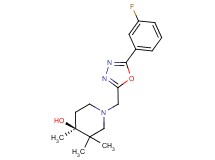 (4S*)-1-{[5-(3-fluorophenyl)-1,3,4-oxadiazol-2-yl]methyl}-3,3,4-trimethylpiperidin-4-ol