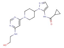 N-[1-(1-{6-[(2-hydroxyethyl)amino]pyrimidin-4-yl}piperidin-4-yl)-1H-pyrazol-5-yl]cyclopropanecarboxamide
