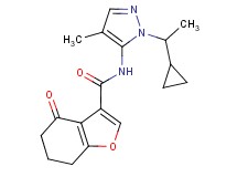 N-[1-(1-cyclopropylethyl)-4-methyl-1H-pyrazol-5-yl]-4-oxo-4,5,6,7-tetrahydro-1-benzofuran-3-carboxamide