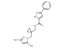 N-({1-[(3,5-dimethyl-1H-pyrazol-1-yl)methyl]cyclopropyl}methyl)-3-pyridin-4-yl-1H-pyrazole-5-carboxamide