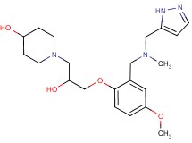 1-[2-hydroxy-3-(4-methoxy-2-{[methyl(1H-pyrazol-5-ylmethyl)amino]methyl}phenoxy)propyl]-4-piperidinol