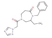 4-benzyl-3-ethyl-1-(1H-1,2,4-triazol-1-ylacetyl)-1,4-diazepan-5-one