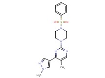 5-methyl-4-(1-methyl-1H-pyrazol-4-yl)-2-[4-(phenylsulfonyl)piperazin-1-yl]pyrimidine