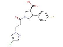 (3S*,4R*)-1-[3-(4-chloro-1H-pyrazol-1-yl)propanoyl]-4-(4-fluorophenyl)pyrrolidine-3-carboxylic acid